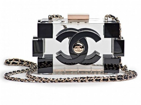 Chanel lego clutch fashion trasparenta