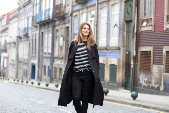 street style trench black